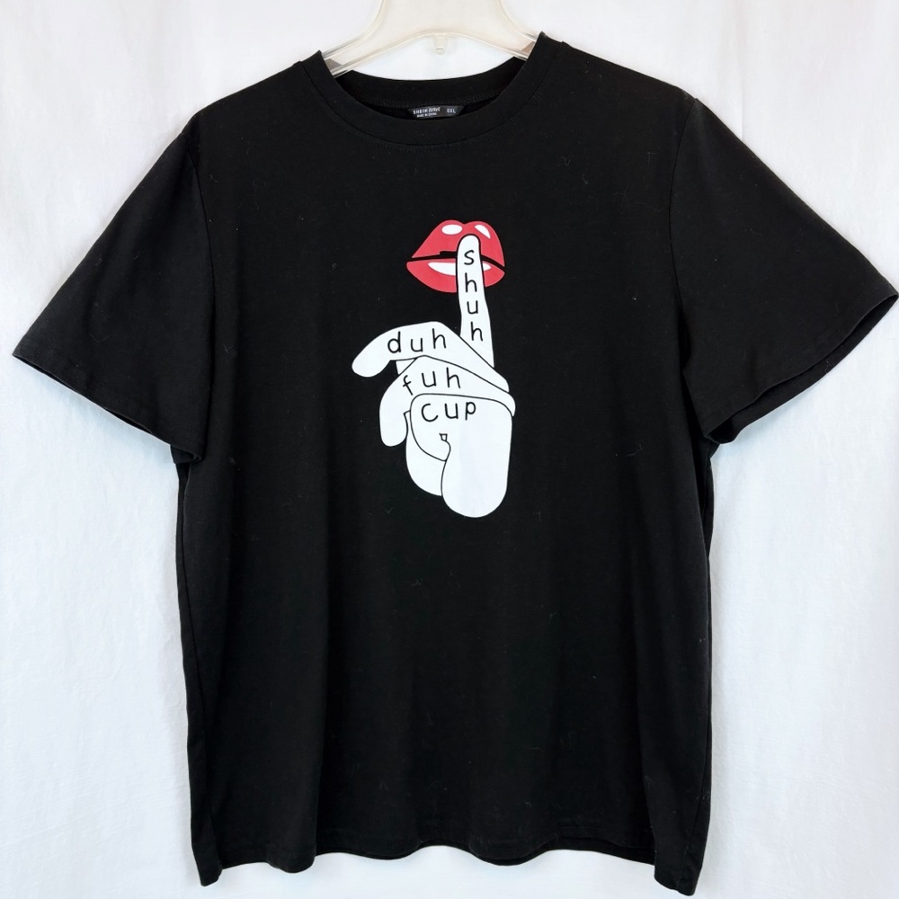 NWOT SHEIN CURVE Black Graphic Short Sleeve Tee